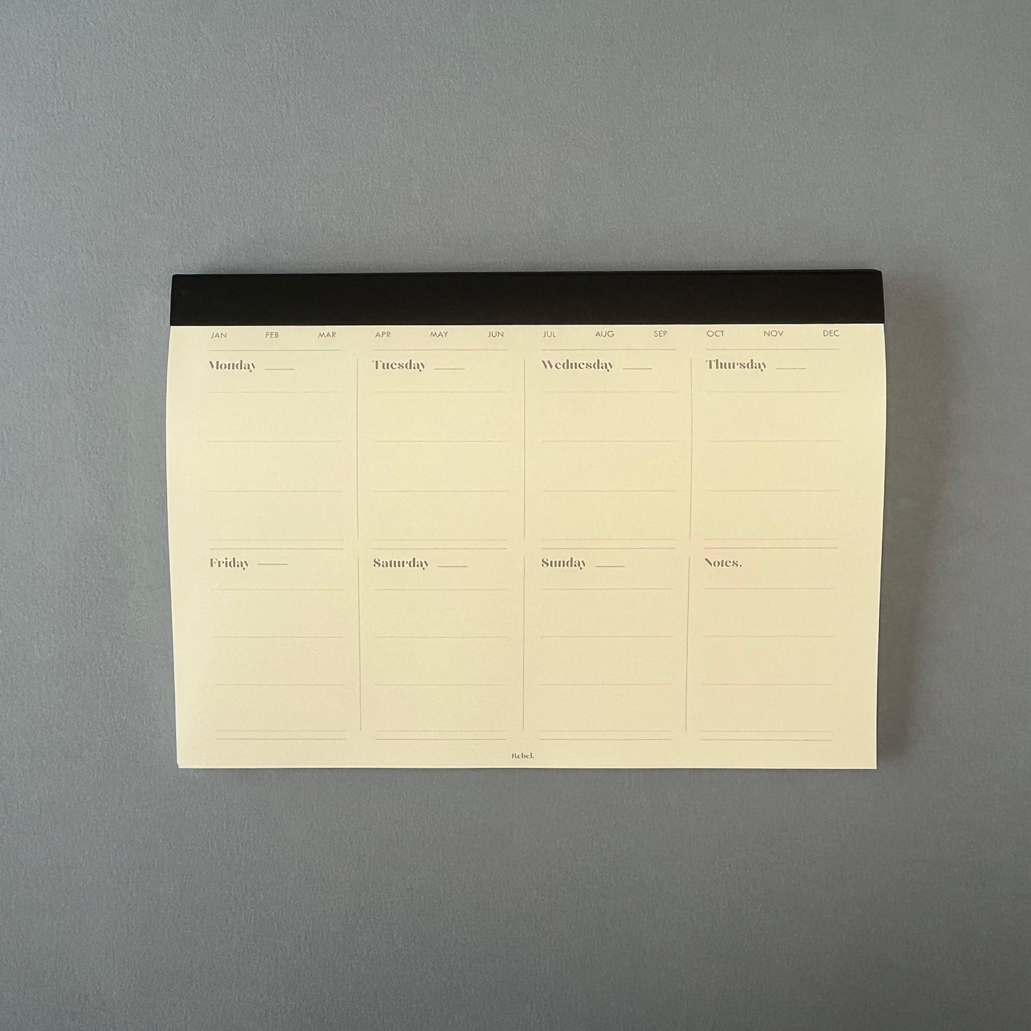 A4 Undated Weekly Desk Planner - Ink