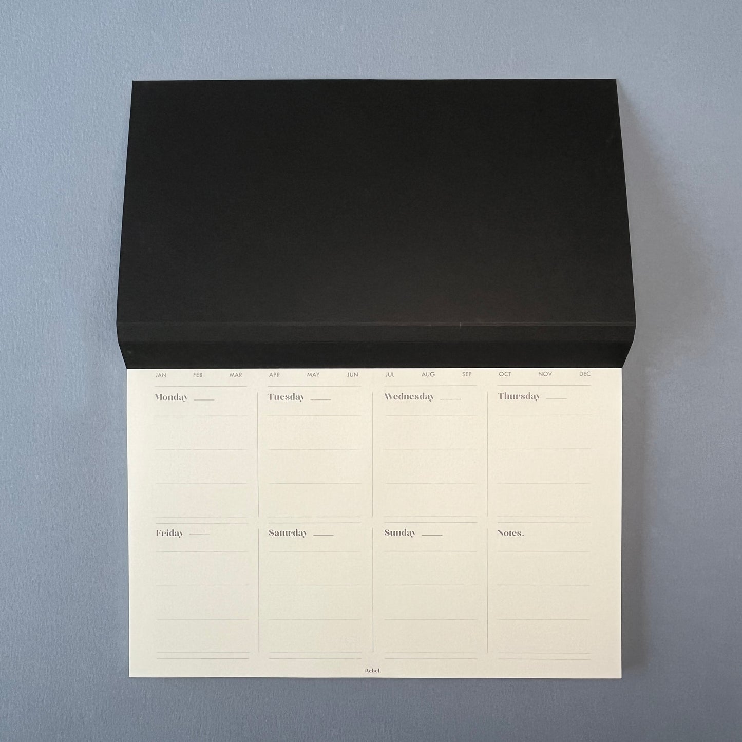 A4 Undated Weekly Desk Planner - Ink