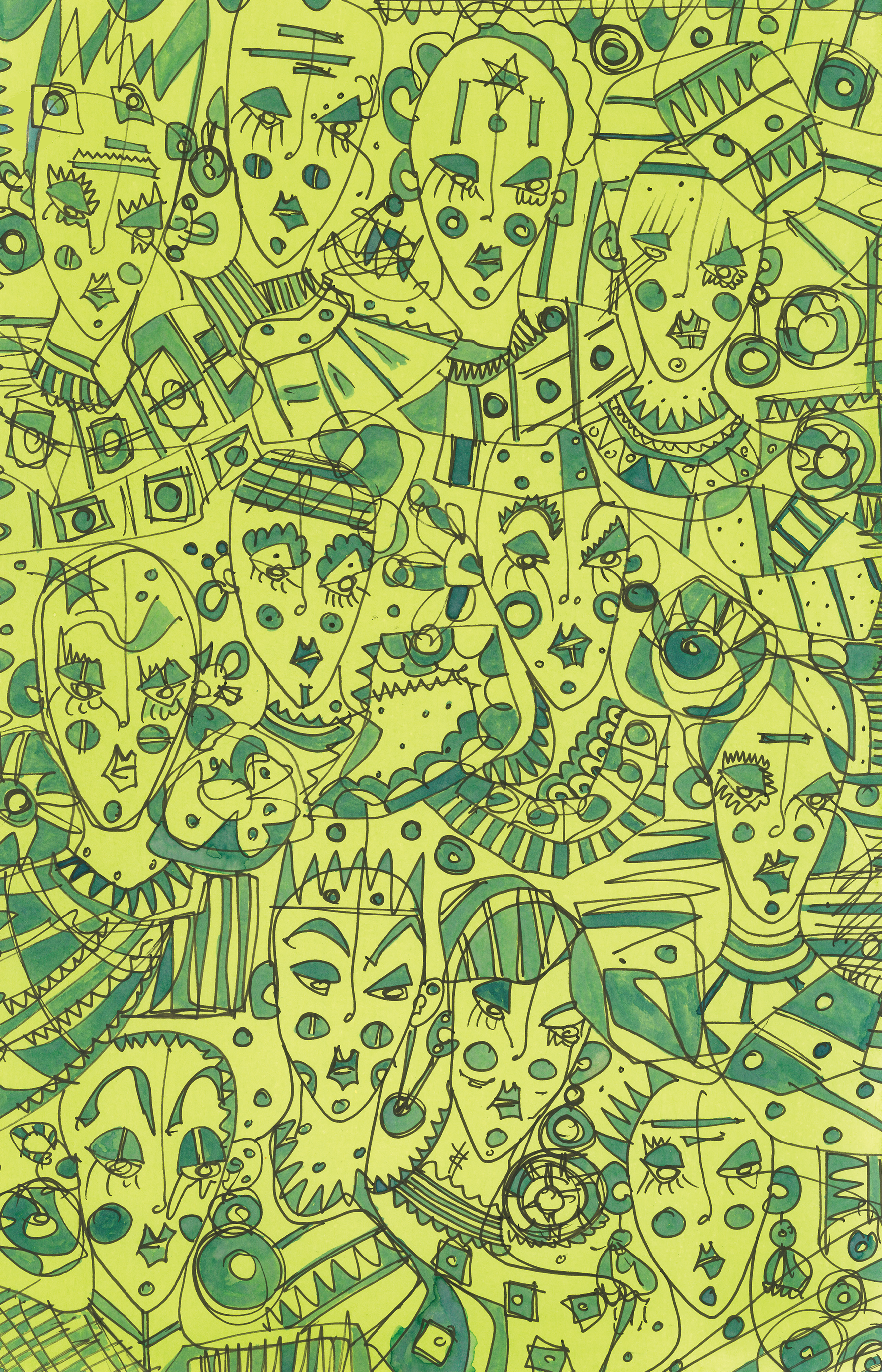 Rebel Stationery X House of Kiyote Yellow and green illustrated gift wrap