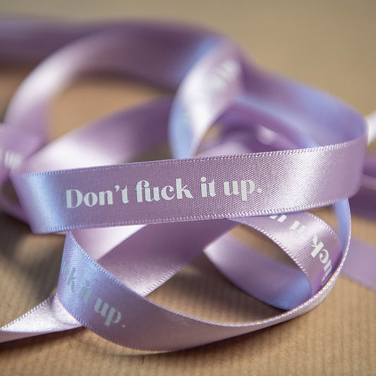 Rebel Stationery lilac double sided satin ribbon